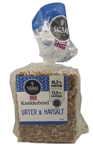 Sigdal Knekkebrød Urter & Havsalt 220g