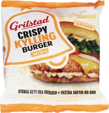 Crispy Kyllingburger 4x120g Grilstad