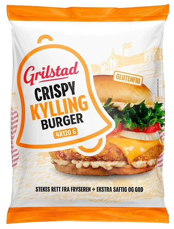Crispy Kyllingburger 4x120g Grilstad