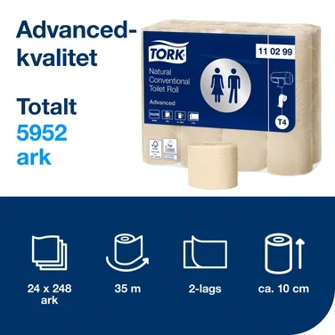 Tork Konvensjonell Toalettrull Natur T4