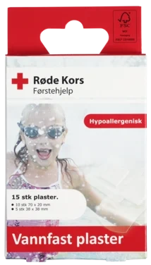 Vannfast Plaster 15stk Røde Kors Førstehjelp