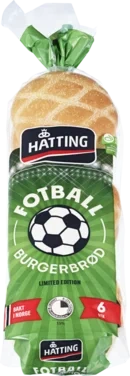 Fotball Hamburgerbrød 80gx6stk Hatting