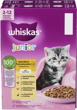 Whiskas Junior Poultry 2-12mts 12x85g