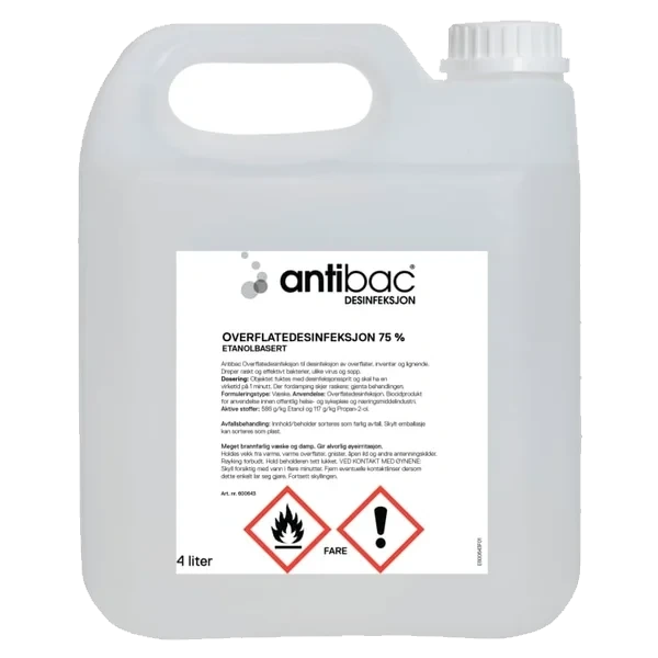 Desinfeksjon 75% Overflate 4l Antibac