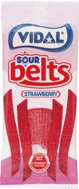 Vidal Sour Belts Strawberry 90g
