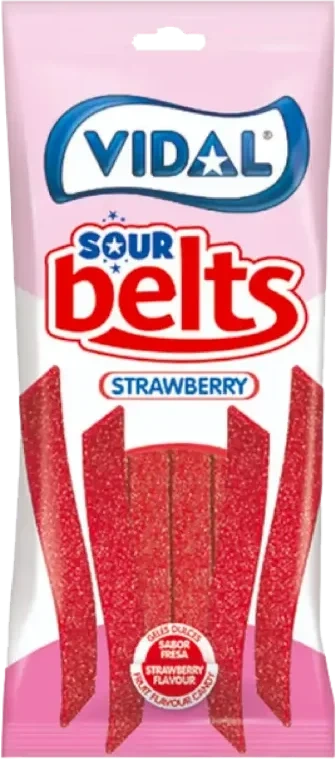 Vidal Sour Belts Strawberry 90g