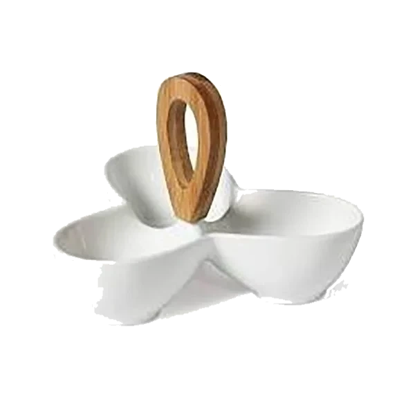Snacksskål m/Bambus Håndtak
