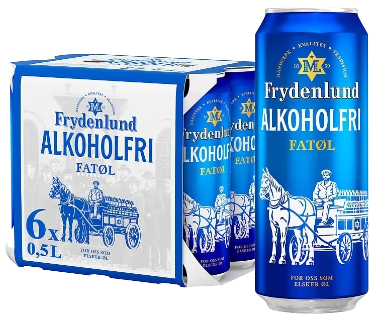 Frydenlund Fatøl Alcoholfri 0,5l Bx 6stk