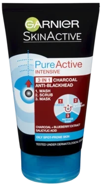 Garnier PureActive BHA Charcoal In1 Anti-Blackhead Cleanser For Impure Skin