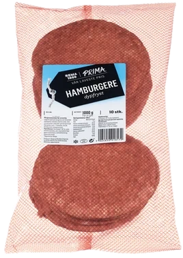 Prima Hamburger Rå 1 Kgs Frys