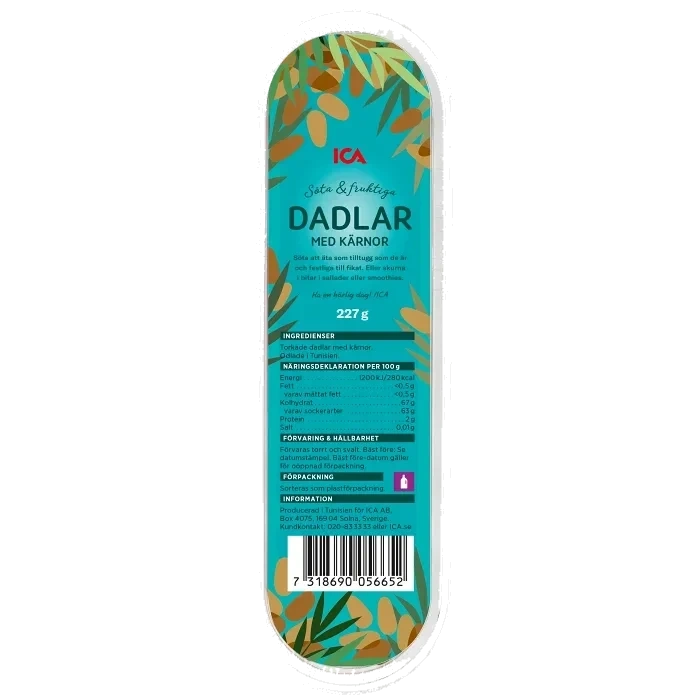 Dadlar med kärnor 227g ICA