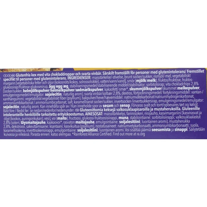 Glutenfria Cookies Vit Choklad Bär