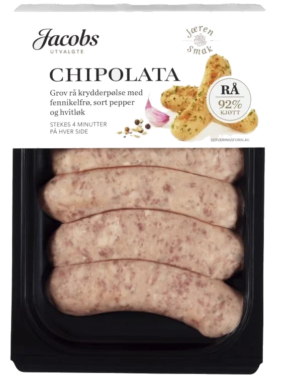 Chipolata Pølse Rå 240g A.idsøe/jacobs Utvalgte
