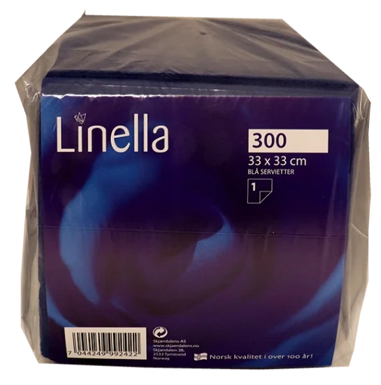 Linella Servietter Blå 33x33cm 300stk