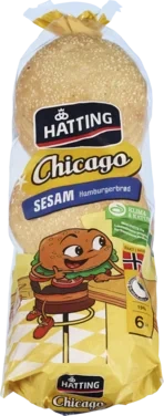 Chicago Hamburgerbrød 80gx6stk Hatting