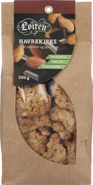 Havrekjeks Mandel og Sjokolade Løiten