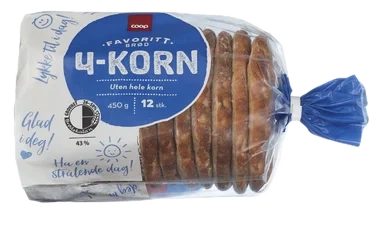 Favorittbröd 4-korn 12pk 450g Coop