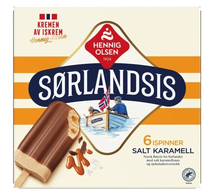 Sørlandsis Salt Karamell 6stk Hennig-Olsen