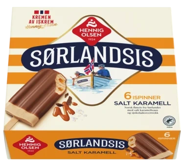 Sørlandsis Salt Karamell 6stk Hennig-Olsen