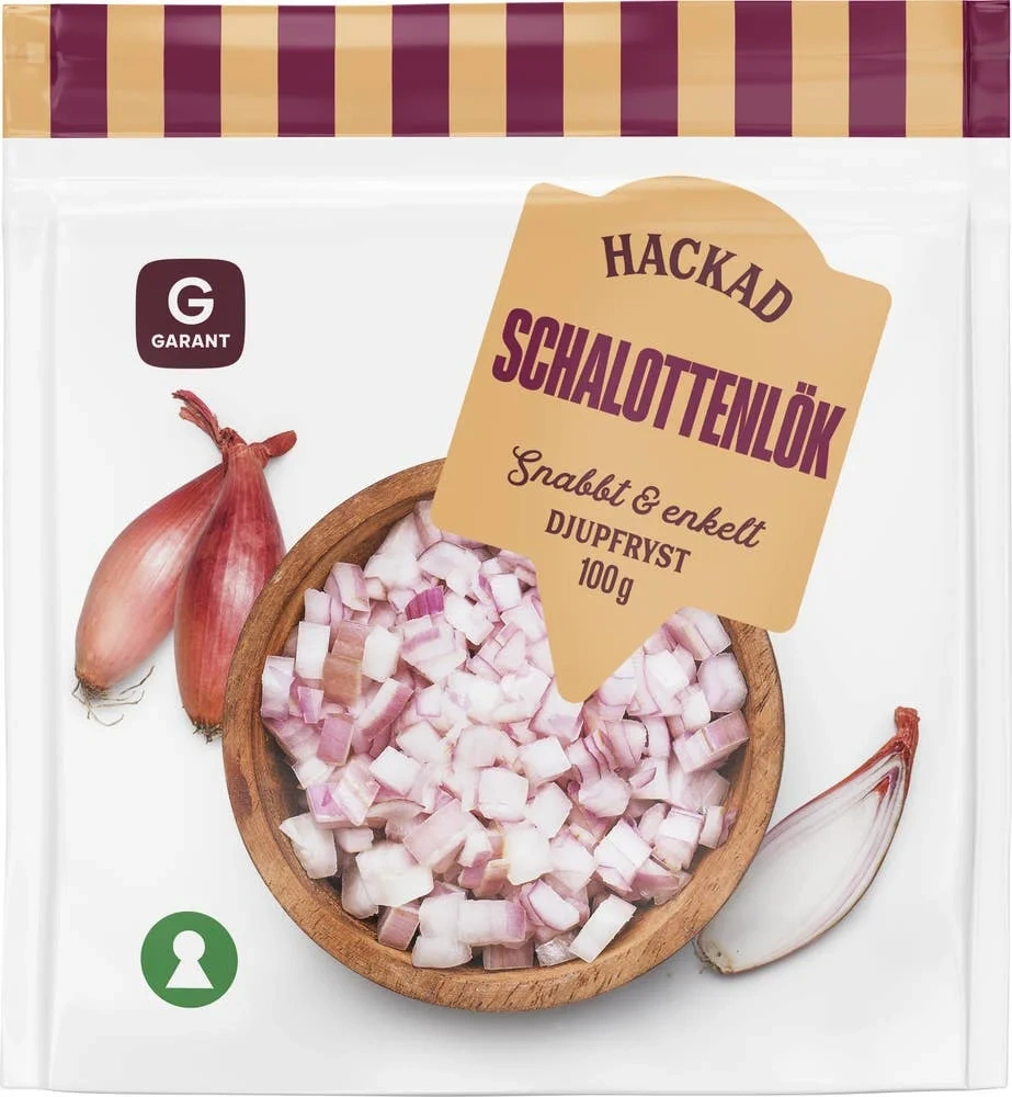 Hackad Schalottenlök Fryst