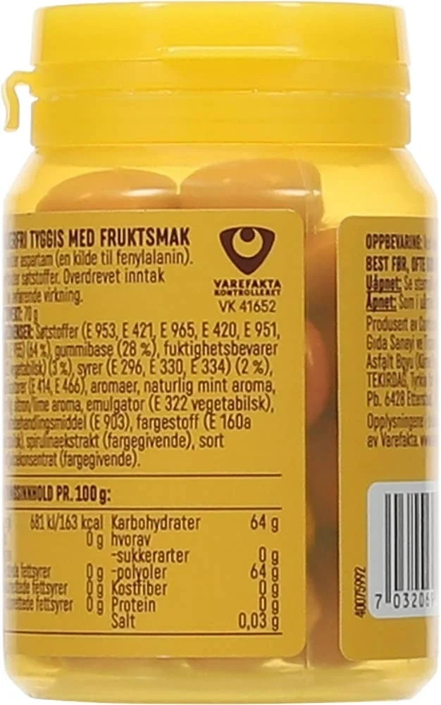 Tyggegummi med fruktgummi