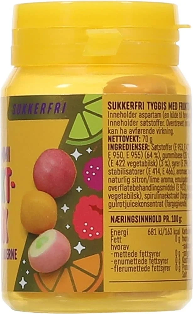 Tyggegummi med fruktgummi