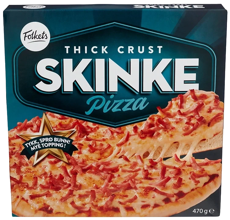 Pizza Skinke Thick Crust 480g Folkets