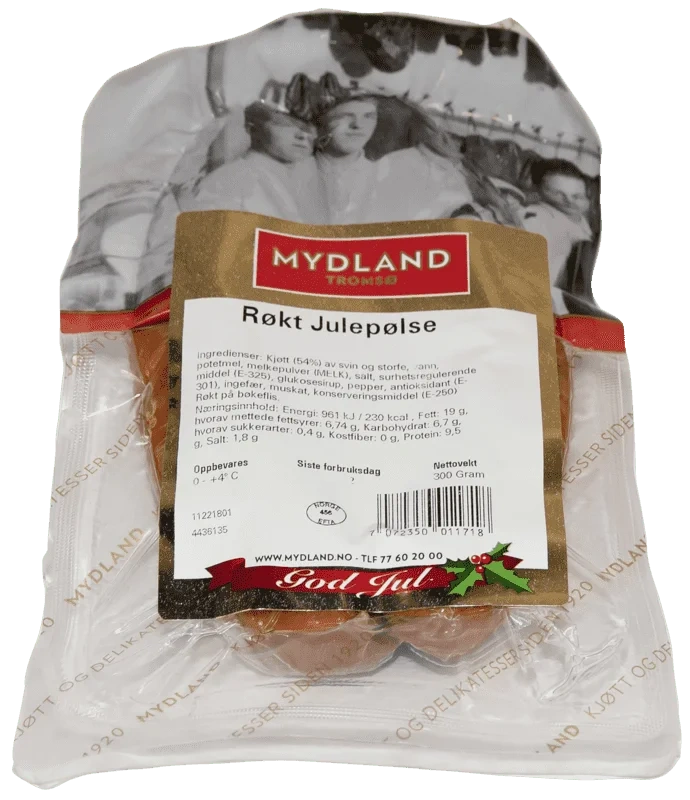 Julepølse 300g Røkt Mydland