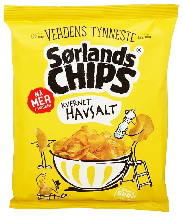 Sørlandschips Havsalt 260g Verdens Tynneste