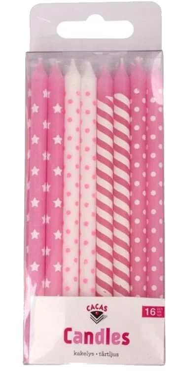 Kakelys Rosa&Hvite 16stk Cacas