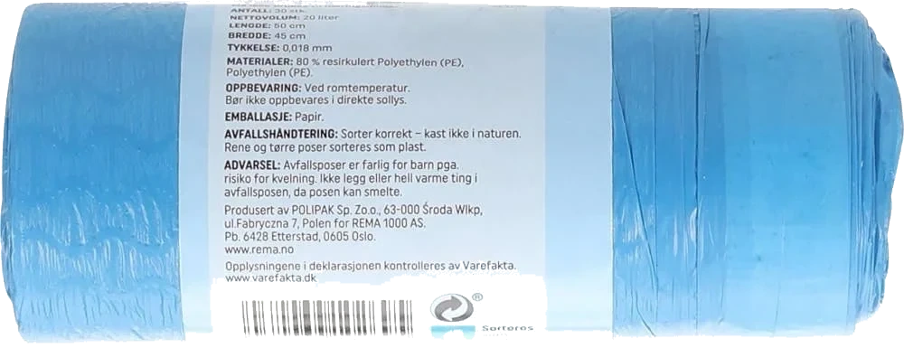 Avfallspose med snørelukking