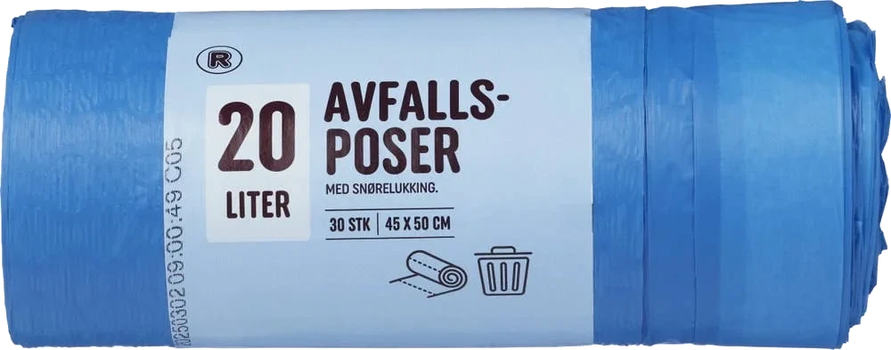 Avfallspose med snørelukking