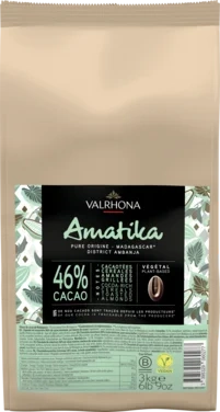 Sjokolade Vegan Amatika 46% Pellets 3kg Valrhona