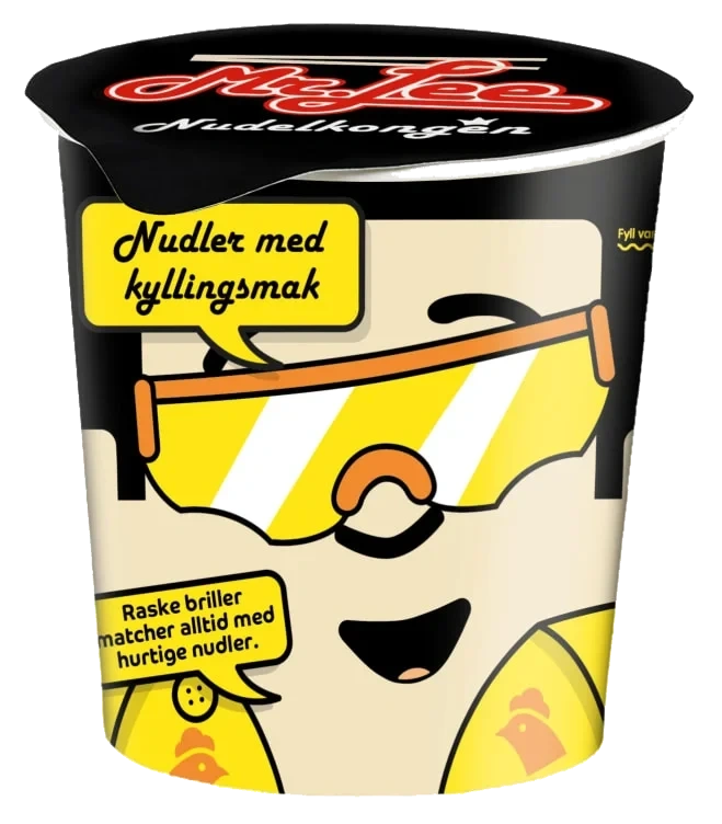 Nudler kopp 65 g m/kyllingsmak, Mr. Lee