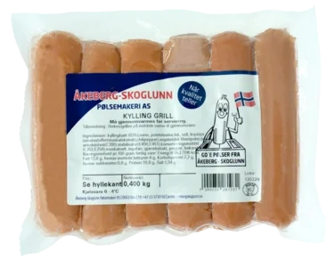Grillpølser Kylling Åkeberg Skoglunn 400g