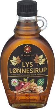 Lønnesirup Lys Økologisk Honning As 236 ml