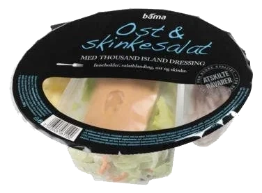 Ost- og skinkesalat