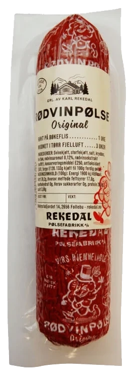 Rødvinspølse 275g Rekedal