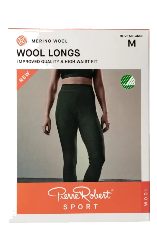 Wool Longs Sport Olive Melange M Pierre-Robert