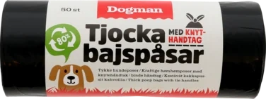 Bajspåse med Knythandtag 50-p Svart
