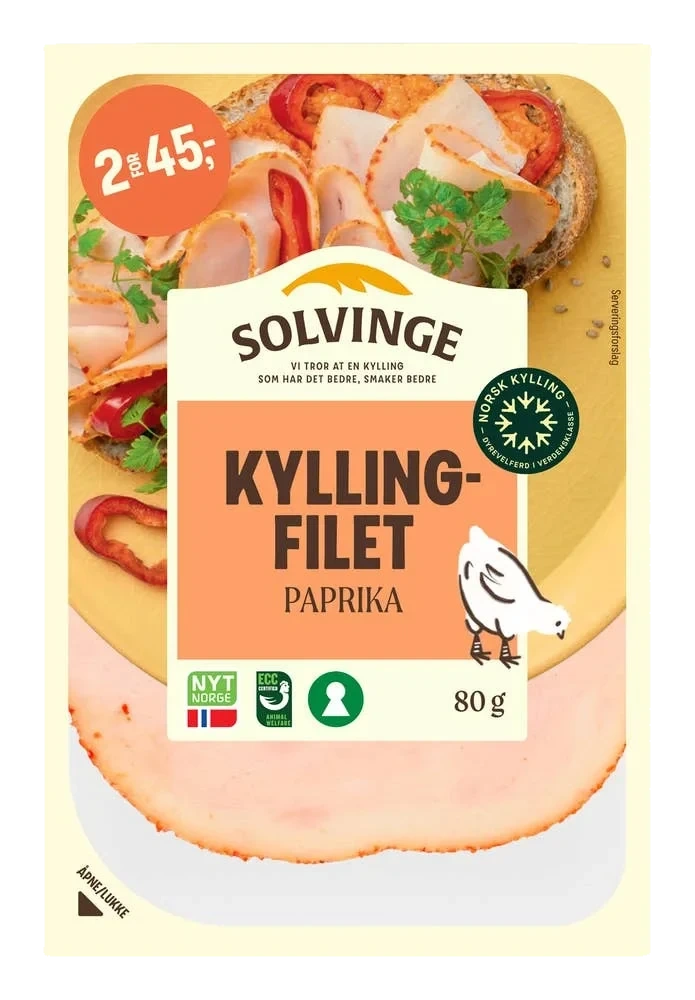 Kyllingfilet med paprika