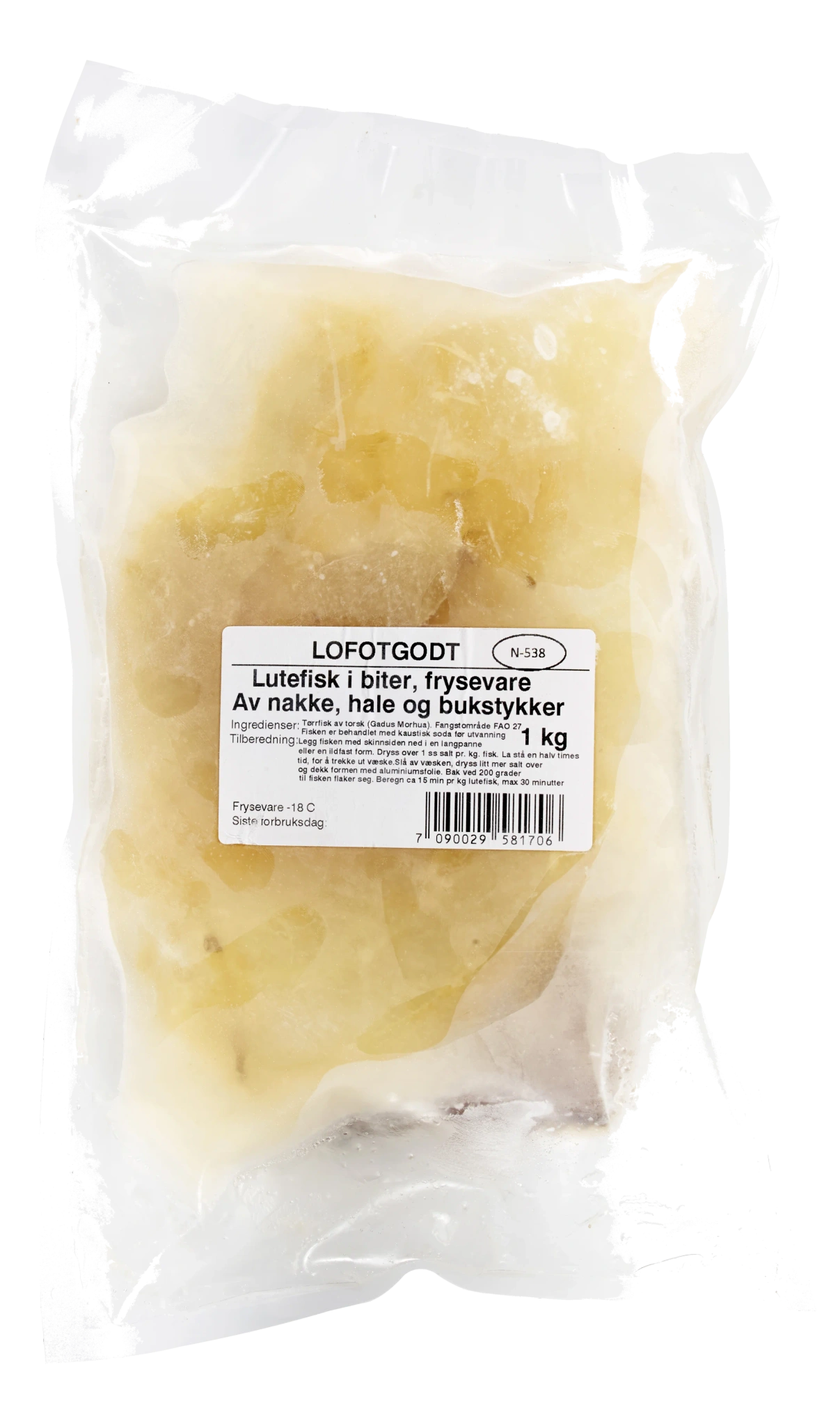 Lofotgodt Lutefiskbiter 1kg