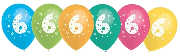 Ballonger m/Tall 6 6stk