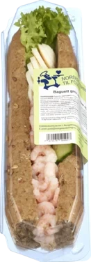 Grov Baguette med Reker og Egg