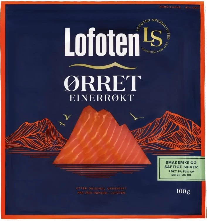 Ørret Røkt skivet 100g Lofoten