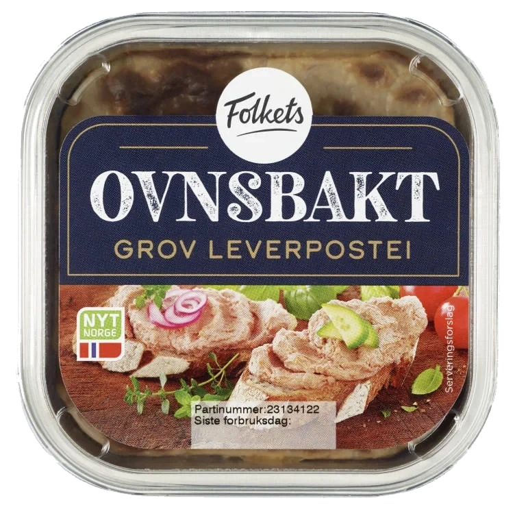 Leverpostei Grov Ovnsbakt 185g Folkets