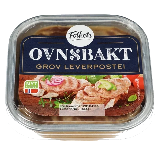 Leverpostei Grov Ovnsbakt 185g Folkets