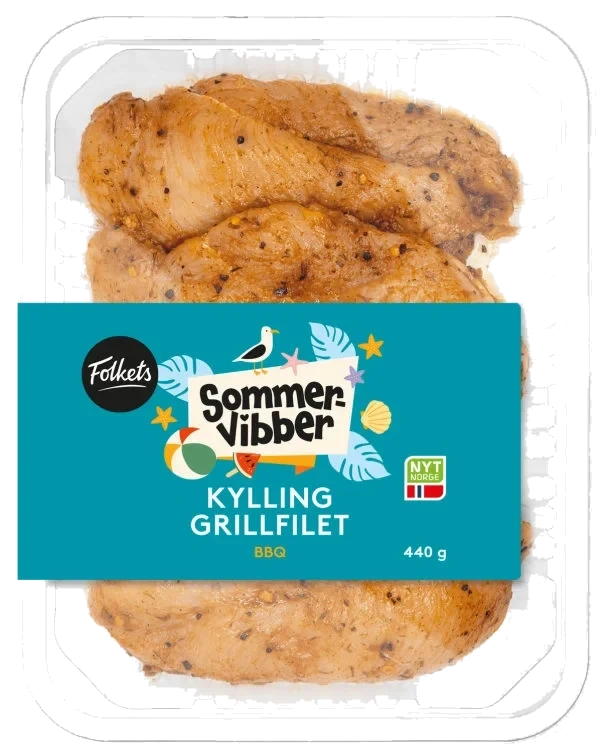 Kylling Grillfilet Bbq 440g Folkets