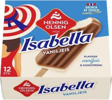 Isabella Vaniljeis m/Sjokotrekk 12stk Hennig-Olsen Is