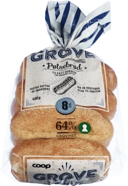 Coop Grove Pølsebrød 400g
